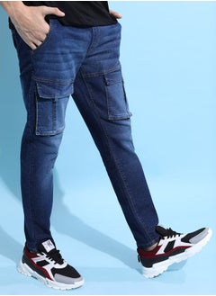 Buy Slim Fit Stretchable Jeans with Cargo Pocket in Saudi Arabia