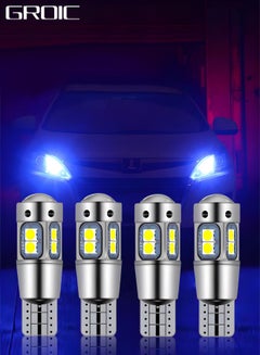 اشتري 4pcs 168 194 T10 LED Bulbs Super Bright 10x3030SMD Chips LED Lamp for Side Marker Door Wedge lights,Trunk Reading Light,Side Door Courtesy Lights, Interior Map Lights, (Blue) في الامارات