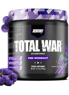 Buy Total War Pre Workout Grape 30 Servings 447g in UAE