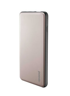 Buy USB A and Type-C Power Bank 10000mAh with Lightning Cable - Gold in UAE