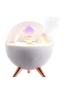 اشتري Astronaut Humidifier for Bedroom | Auto-off 350ml USB Mini Air Humidifier with 3 Colors Light | Small Desk Humidifier for Kids (White) في الامارات