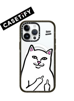 Buy Apple iPhone 15 Pro Max Case,Middle finger cat Magnetic Adsorption Phone Case - Semi transparent in UAE
