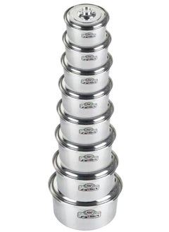 Buy Aluminum Pots Set Consisting of 8 Pots With Two Handles 6 October Brand Egyptian Industry Size 1.5L /2L /3 L / 4L / 5L / 6.5L/ 7.5L / 8.5 L in Saudi Arabia