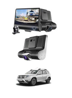اشتري Car Dash Camera Front and Inside Video Recorder Rear Camera Dual Dash Cam With 4 inch Reverse Full Screen Driving Recorder DVR HD 1080P Night Vision Parking Mode Seamless Recording في الامارات