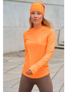 Buy Women Solid Thermal Hat, Orange in UAE