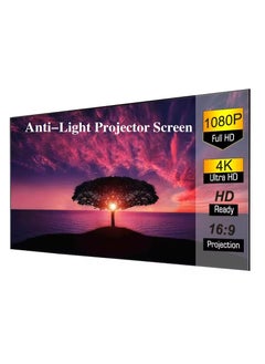 اشتري 4K Movie Anti-Light Projector Screen 16:9 HD Foldable and Portable Anti-Crease Indoor Outdoor Projection Double Sided Video Projector Screen في السعودية