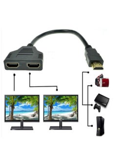 Buy HDMI Male To HDMI Female Splitter Cable Black in Saudi Arabia