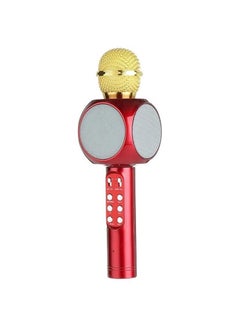 Buy VIO Wireless 4 in 1 Bluetooth Karaoke Microphone, Handheld Portable Speaker Machine, Home KTV Player with Record Function Compatible with Android & iOS Devices Gold Red in UAE