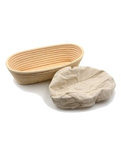 Buy Premium Oval Basket with Liner - Perfect Proofing Basket for Making Beautiful Bread, Bowl Basket with Cloth Liner For Home & Professional Sourdough Baking 8.3 x 6 x 4inches in UAE