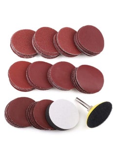 Buy 100 Pieces 2 Inch Sanding Discs, 60-3000 Grit Sandpaper with 1/4 Inch Inch Shank Backing Plate and Soft Foam Buffering Pad, for Drill Grinder Tool, Hook and Loop Sand Paper Assortment Pack in Saudi Arabia