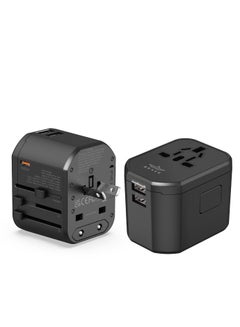 Buy Universal Travel Adapter, USB Plug Wall Charger Power Adapter 4-in-1 Universal Outlet Extender 1 Socket Extension 2 USB-A and 1 Type-C 20W Ports for iPhone Smartphones /Android /Tablets and Many More in UAE