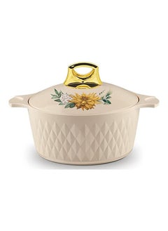 Buy Casserole Steel Insulated Hotpot Diamond Beige (2500 Ml) in UAE