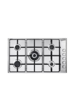 Buy Gas Built-In hob 90 cm 5 gas burners Stainless steel Integrated electric ignition through control knob EN90-544XD in Egypt