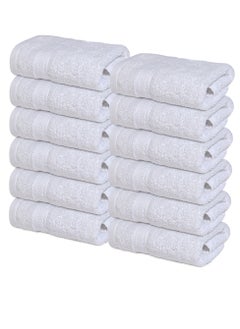 اشتري Infinitee Xclusives [12 Pack] Premium White Wash Cloths and Face Towels, 33cm x 33cm 100% Cotton, Soft and Absorbent Washcloths Set - Perfect for Bathroom, Gym, and Spa في الامارات