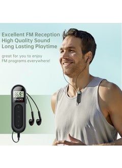 اشتري Portable Mini FM Radio Rechargeable with Clip White English version في الامارات