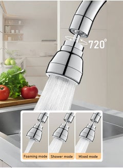 Buy 720° Rotatable Splash-Proof Faucet, Sink Faucet Extender with 3 Water Flow Modes, for Kitchen and Bathroom, Water-Saving and Pressure-Boosting Faucet Attachment in Saudi Arabia