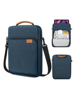 اشتري 9-11 Inch Tablet Sleeve Bag,  for iPad air 5 10.9" 2022, iPad Pro 11 M2 2022-2018, iPad 10th 10.9, Air 4 10.9, Tab S8 2022, Handle Carrying Case with Shoulder Strap,(Dark Blue) في الامارات