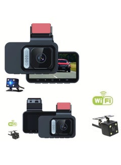 اشتري Dash Cam With Wifi, 1440p Driving Recorder Wide Angle Lens 24 Hours Parking Surveillance, Durable Waterproof Driving Recorder Cam For Car, 3-inch Single Recording 1440p+wifi في الامارات