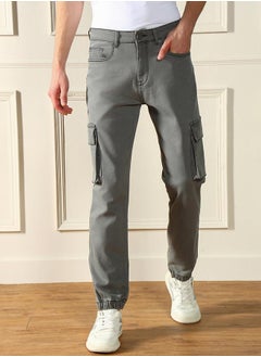 Buy Regular Fit Cargo Joggers with Elastic Cuffed in Saudi Arabia