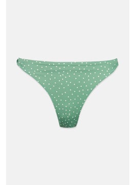 اشتري Women Polka Dots Pull On Bikini Bottom, Green في السعودية