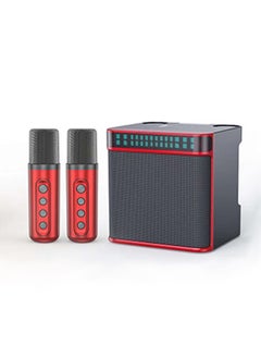 Buy Karaoke Speaker Machine with 2 Wireless Microphones Portable Bluetooth with Echo and Vocal Cut in UAE