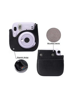 اشتري Leather For Instax Camera Compact Case for  Instax Mini 11/9/8/8+ Instant Film Camera (Black Penguin) في السعودية