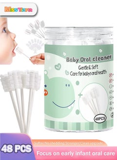 اشتري Baby Tongue Cleaner, Baby Toothbrush, Toothbrush Infant Upgrade Gum Cleaner with Paper Handle for Babies Soft Gauze for 0-36 Month Baby [48-Pack] في الامارات