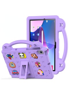 اشتري Kids Case Compatible with Lenovo Tab M10 3rd Gen 10.1 inch (TB-328FU/TB-328XU) 2022, Heavy Duty EVA Foam Shockproof Cover Kids Proof Tablet Case with Stand (Purple) في السعودية