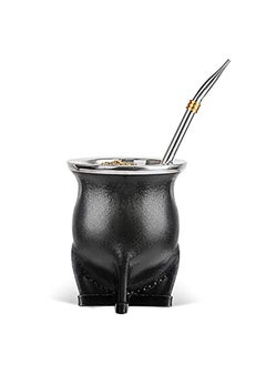 Buy Argentina Yerba Mate Cup With Ceramic liner Straw Tea Gourd Mug One Bombilla Mate (Straw) a Cleaning Brush in UAE