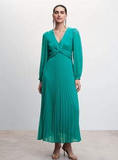 Buy Front Twist Plisse Dress in UAE