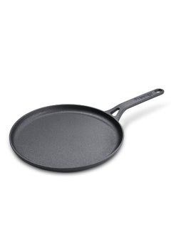 اشتري Prestige Cast Iron Flat Tawa 24 cm | Induction Base Tawa Pan for Dosa/Roti/Chapati with Stick Handle | Pre-Seasoned Cast Iron Cookware - PR48891 Black في الامارات