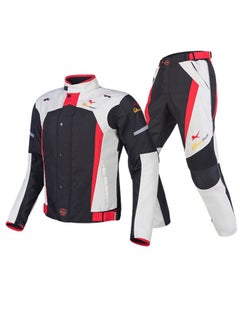 Buy Waterproof Motorcycle Set, Bike Rider Set 2-Piece Set, Motorcycle Reflective Jersey with Removable Cotton Liner and 11 Protective Gear in Saudi Arabia