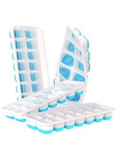 Buy COOLBABY Ice Cube Trays 4 Pack Easy-Release Silicone & Flexible 14-Ice Cube Trays with Spill-Resistant Removable Lid  Freezer Stackable Ice Trays with Covers in Saudi Arabia