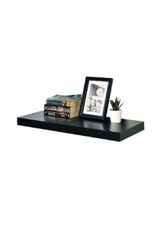 Buy Rectangular Wall Mounted MDF Floating Shelf Black 3.8 x 120 x 23.5 cm WSV110-481 in Saudi Arabia