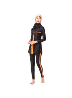 اشتري 3-Piece Sun Protection Muslim Stitching Conservative Swimsuit Orange في الامارات