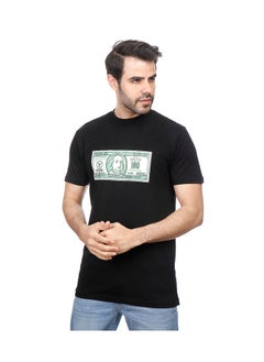 Buy Coup - Dollar Print T-Shirt with Short Sleeves in Saudi Arabia