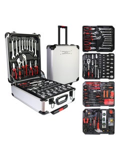 اشتري 187 Pieces Chrome Vanadium Home Repair Tool Set Premium Universal Tool Box Daily Maintenance And DIY With Storage Case في الامارات