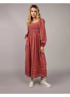 Buy AE Puff Sleeve Smocked Midi Dress in Egypt