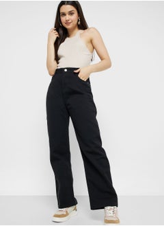 Buy High Waist Straight Fit Jeans in Saudi Arabia