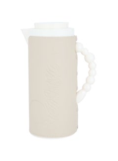 Buy Decorative Beige Leather Thermos 1 Liter in Saudi Arabia