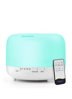 اشتري Indoor Essential Oil Diffuser, 500ml Aroma Air Humidifier, Remote Control with Light and Timer, For Small and Large Rooms في الامارات