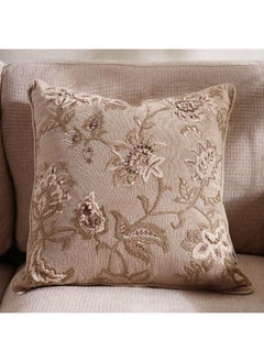 اشتري Toscana Embroidered Filled Cushion 50X50Cm - Natural في الامارات