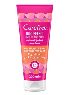 Buy Duo Effect Daily Intimate Wash With Vitamin E And Cotton Extract Pink 200ml in Saudi Arabia