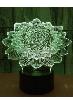 Buy LED Multicolor Night Light  Color Change 3D Lotus Flower Shaped Illusion Lamp  LED Bedside Light for Valentines Day Home  1Pcs in UAE