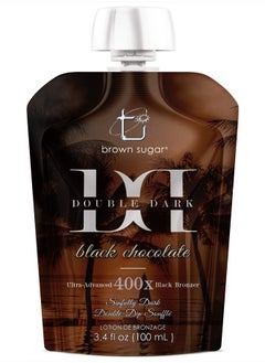 Buy Ultra Advanced 400X DOUBLE DARK BLACK CHOCOLATE Bronzer 3.4 ounce Indoor Tanning Lotion portable travel pouch in UAE