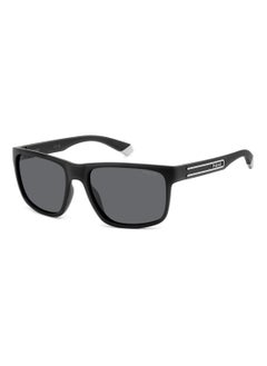 Buy Men's Polarized Rectangular Shape  Sunglasses PLD 2157/S GREY 43 - Lens Size: 43 Mm - Mtt Black in UAE