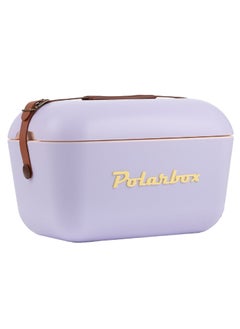 Buy Polarbox® 20 L Ice Box - For Outdoor Use - Portable - For Drinks And Food - Storage Box - Classic - Lilac/Yellow Cooler with Brown Leather Strap in Saudi Arabia