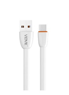 Buy High Performance Vidvie Type-C Data Cable - USB to Type-C Cable 1000mm - 2.4A Fast Charging - CB4015T - White in Egypt