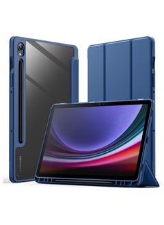 Buy Hybrid Case for Samsung Galaxy Tab S9 11 Inch 2023 SM-X710/X716B/X718U Tablet with Pen Holder - Shockproof Protective Case with Transparent Hard Back Cover(Blue) in Egypt