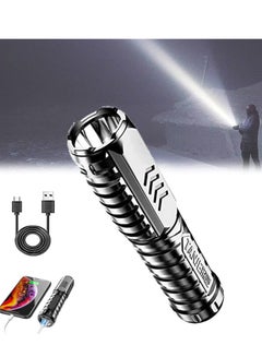 Buy Flashlights, 2 Pcs Mini Special Forces Strong Light Flashlight, Multifunctional Rechargeable Flashlight, Super Bright Flashlight, Best Camping, Outdoor, Emergency, Everyday Carry in UAE